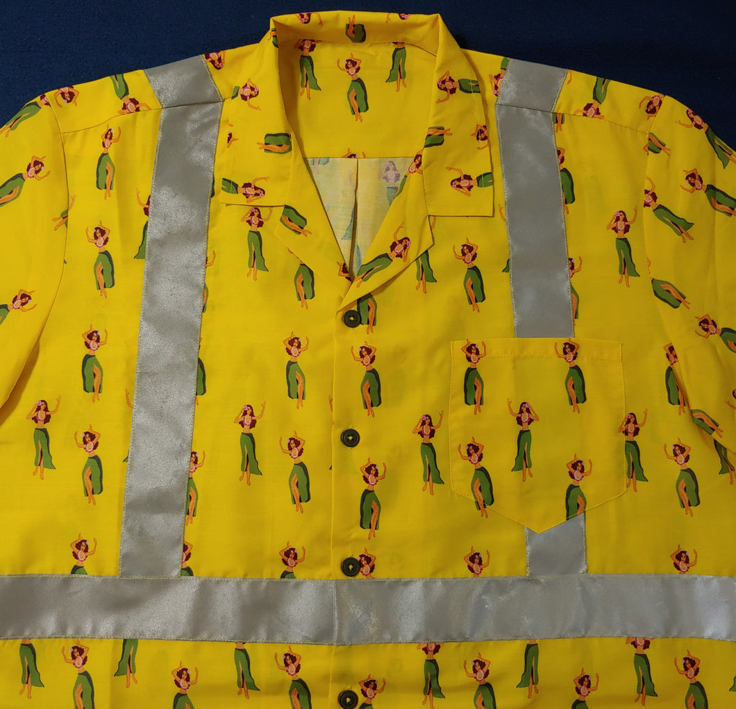 Class 2 Hawaiian Construction Hula Girl Shirt with Pocket on SALE!