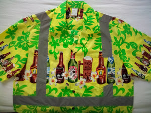 Class 2 Hawaiian Construction Yellow Beer Shirt with Pocket